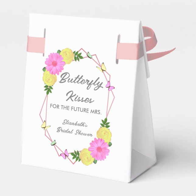 Butterfly Kisses for the Future Mrs. Brautparty Geschenkschachtel (Rückseite)