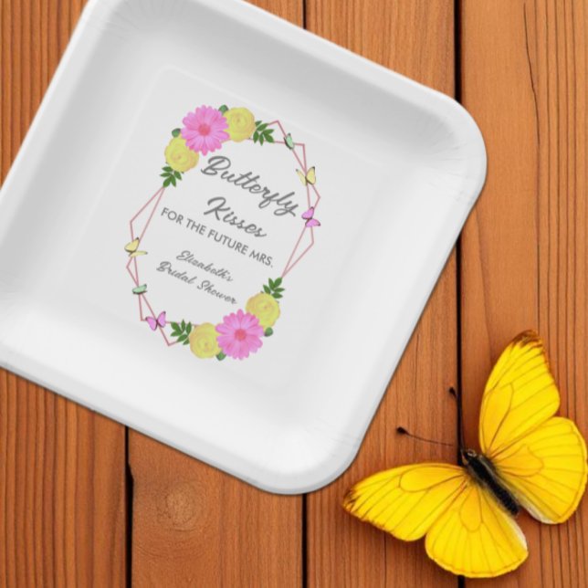 Butterfly Kisses for the Future Mrs. Brautparty Pappteller (Von Creator hochgeladen)