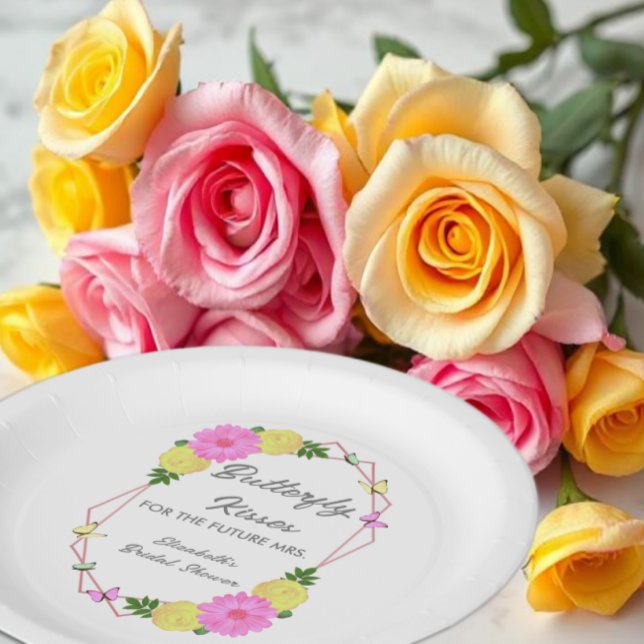 Butterfly Kisses for the Future Mrs. Brautparty Pappteller (Von Creator hochgeladen)