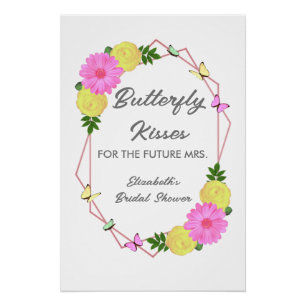 Butterfly Kisses for the Future Mrs. Brautparty Poster