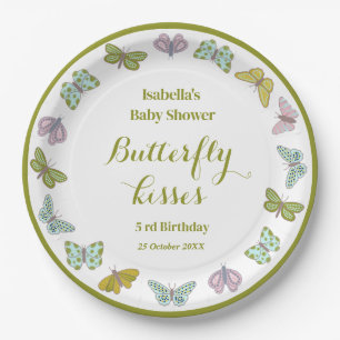Butterfly kisses Girl Baby Shower Decke Pappteller