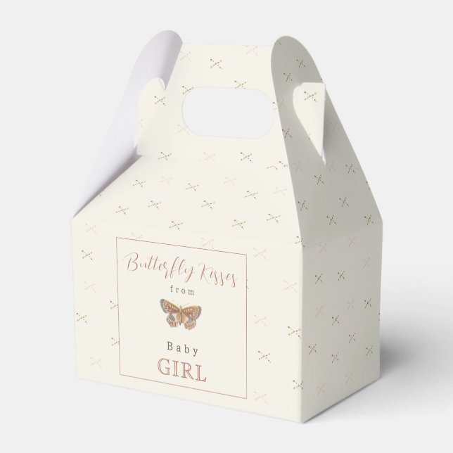 Butterfly Kisses Girl Baby Shower Geschenkschachtel (Vorderseite)