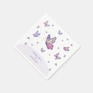 Butterfly Kisses Lila Baby Dusche Serviette