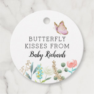 Butterfly Kisses Niedlich Baby Dusche Bläschen Geschenkanhänger