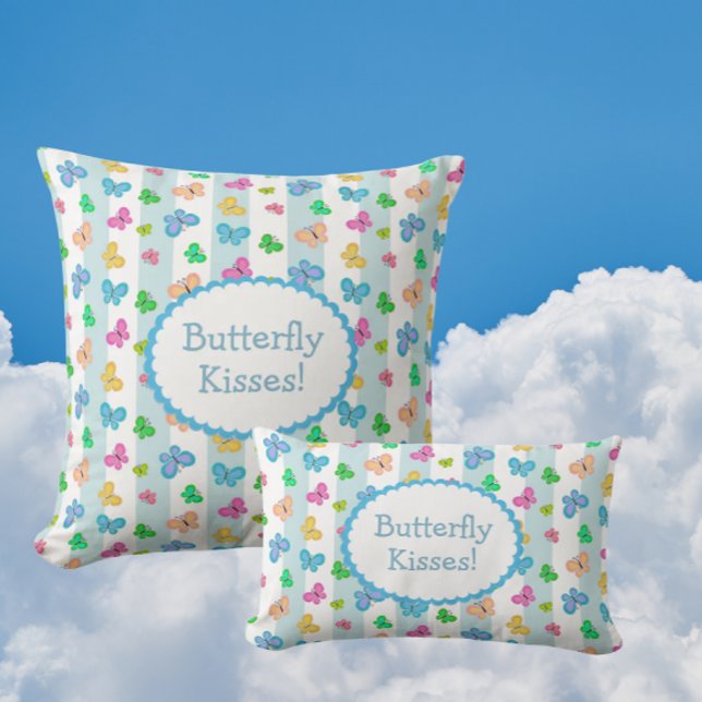Butterfly Kisses Personalized  Kissen (Personalize with your own message!)