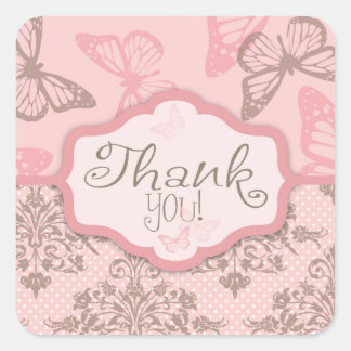 Butterfly Kisses Petal TY Square Sticker