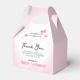 Butterfly Kisses Pink Baby Dusche Danke Geschenkschachtel