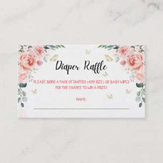 Butterfly Kisses und Baby wünscht Windeln Raffeln Begleitkarte