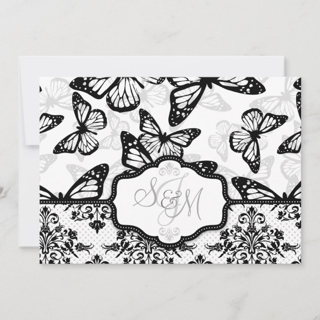 Butterfly Kisses Wedding Invitation Card_DrMullins Einladung (Vorderseite)