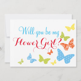 Butterfly Kisses wirst du Blumenmädchen sein Einladung