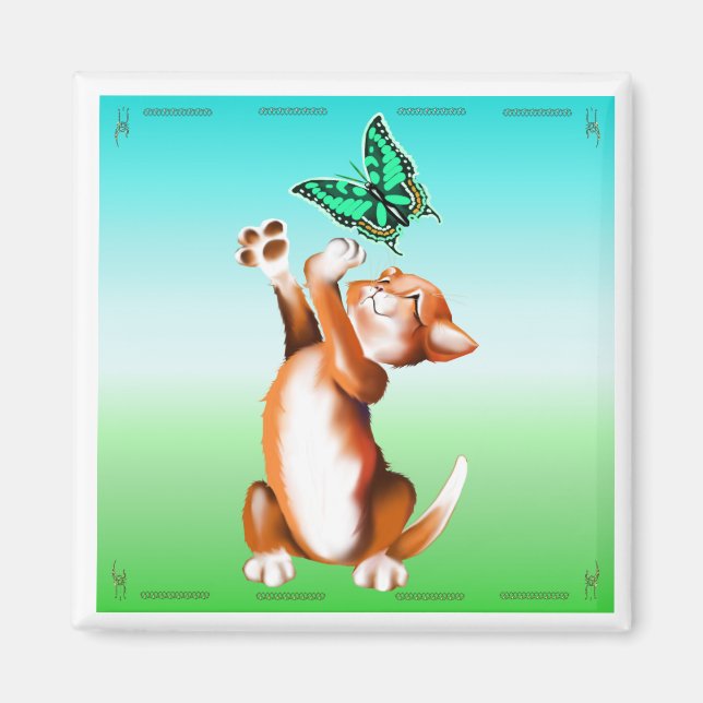 Butterfly Kitten Magnet (Vorne)