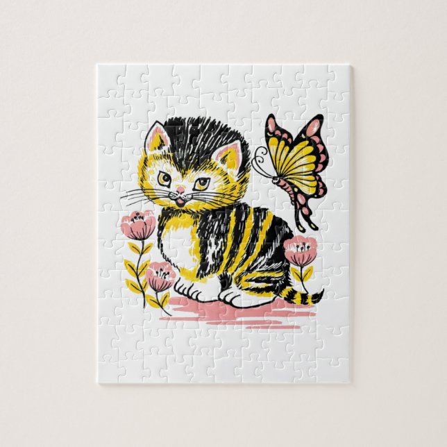 Butterfly & Kitten Puzzle (Vertikal)