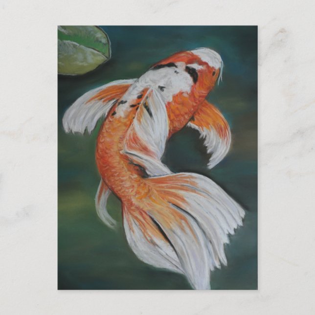 Butterfly Koi Fisch Postkarte (Vorderseite)