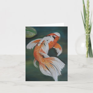 Butterfly Koi Fish Art Notecard Karte