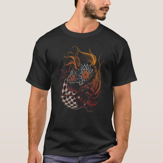Butterfly Koi Yin Yang auf einem Koi-Teich 2 T-Shirt (Vorderseite)