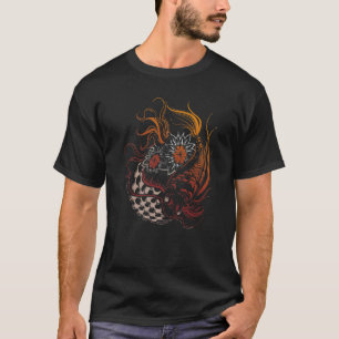 Butterfly Koi Yin Yang auf einem Koi-Teich T-Shirt