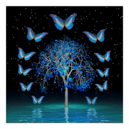 Butterfly-Kristallbaum Poster