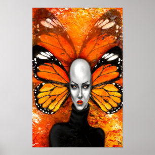 Butterfly Lady Poster - Malerei