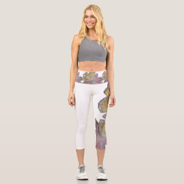 Butterfly landing on flower beautiful capri leggin leggings
