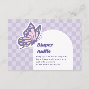 Butterfly Lavender Diaper Raffle Baby Dusche Begleitkarte