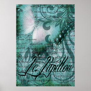 Butterfly- Le Papillon   aquamarin Poster