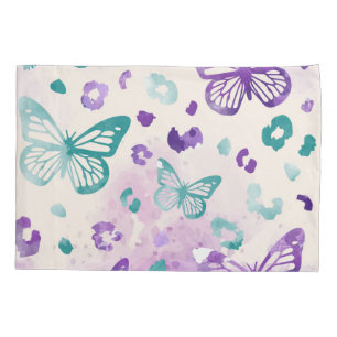 Butterfly Leopard White Kissenbezug