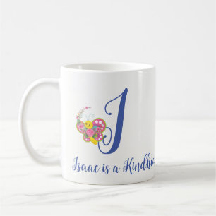 Butterfly Letter I Floral Tasse
