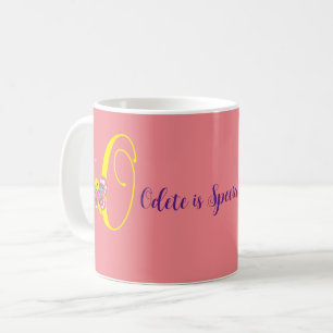 Butterfly Letter O Floral Tasse