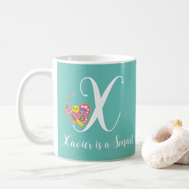 Butterfly Letter X Tasse (Mit Donut)