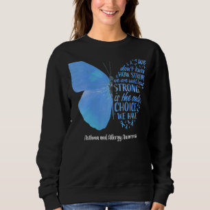 Butterfly Light Blue Ribbon Asthma und Allergie Aw Sweatshirt