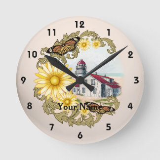 Butterfly Lighthouse Clock Runde Wanduhr