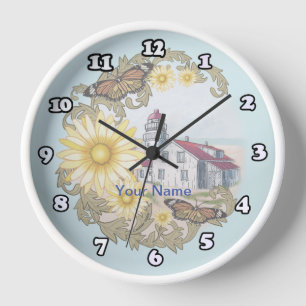 Butterfly Lighthouse Clock Uhr