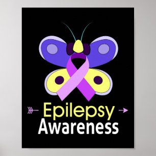 Butterfly Lila Ribbon Epilepsie Bewusstseinsunters Poster