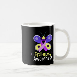 Butterfly Lila Ribbon Epilepsy Sensibilisierung Kaffeetasse