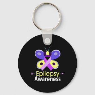 Butterfly Lila Ribbon Epilepsy Sensibilisierung Schlüsselanhänger