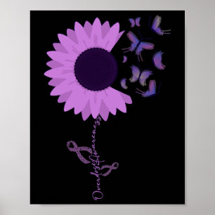 Butterfly Lila Ribbon Sonnenblume Poster