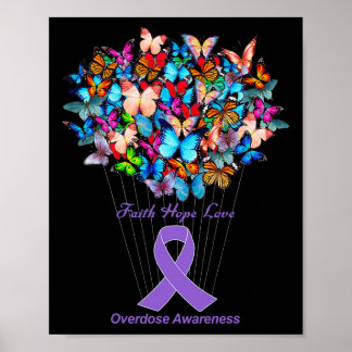 Butterfly Lila Ribbon Sonnenblumen Überdosierung A Poster