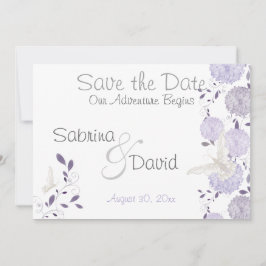 Butterfly Lilac Plum Chrysanthemum Save the Date