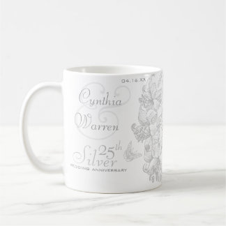 Butterfly Lilies 25. Silver Wedding Jubiläum Tasse