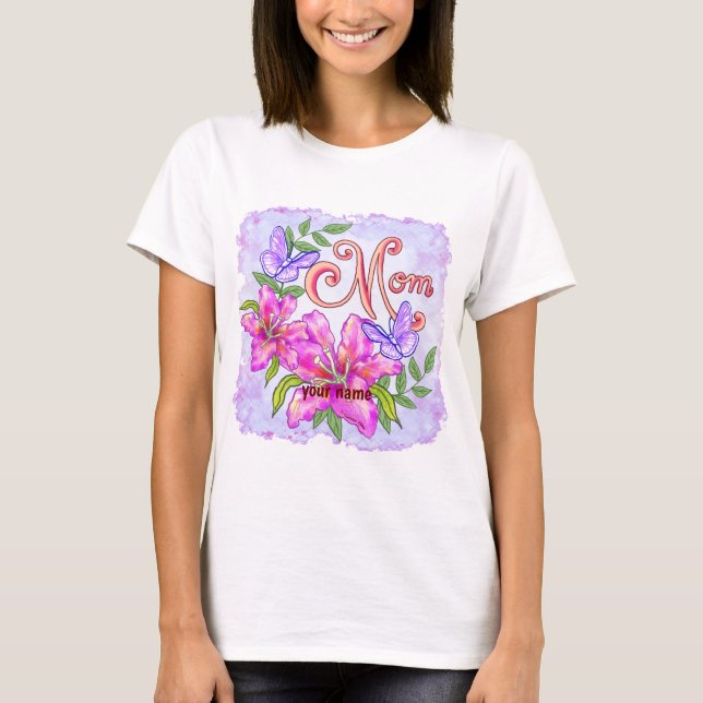 Butterfly Lily Mama T-Shirt (Vorderseite)