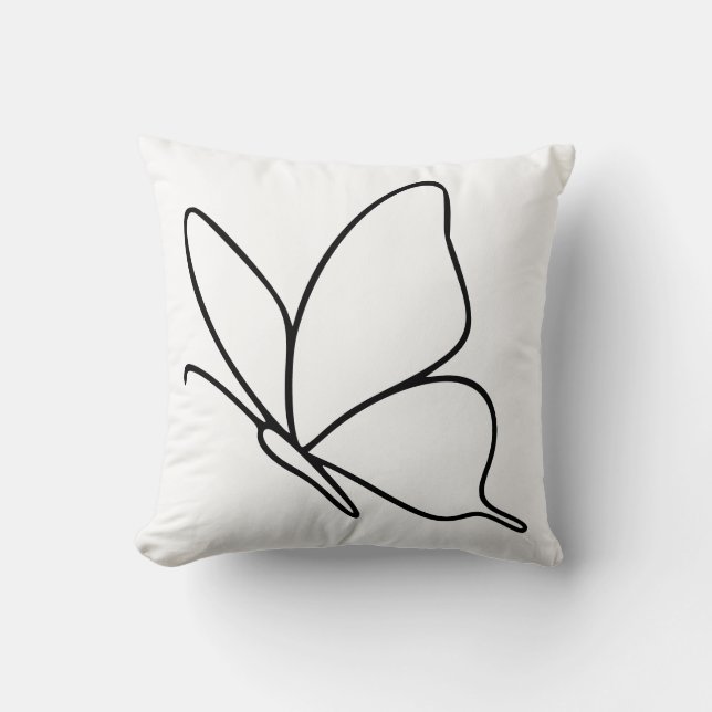 Butterfly Line Art –  Insect Illustration  Kissen (Vorderseite)