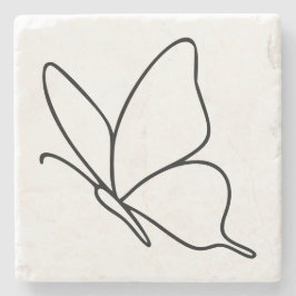 Butterfly Line Art –  Insect Illustration  Steinuntersetzer