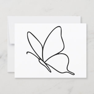 Butterfly Line Art - Insektendarstellung Postkarte