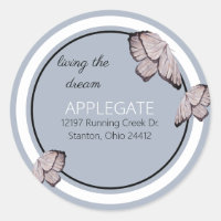Butterfly Living the Dream Blue Address