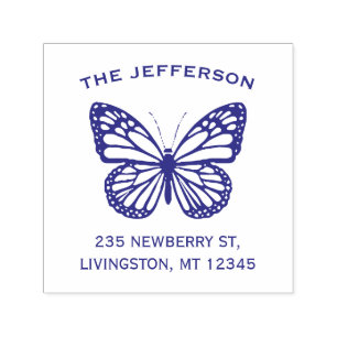 Butterfly-Logo für Vintage Rücksendeadressen Permastempel