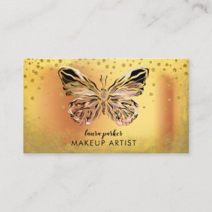 Butterfly Logo Gold Glitzer Elegant Visitenkarte