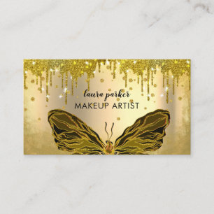 Butterfly-Logo Gold-Glitzer treiben Girly Busine Visitenkarte