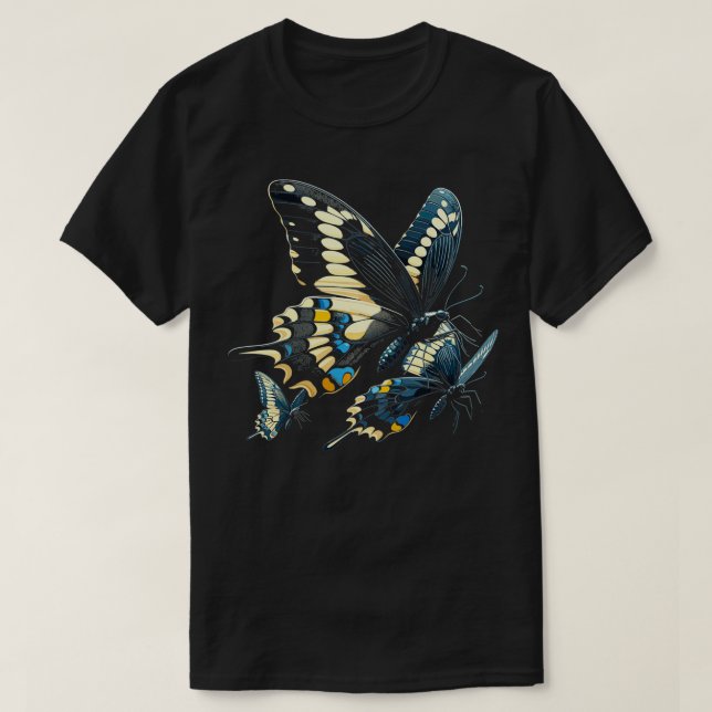 Butterfly Lover Entomology Bug Black Frack B T-Shirt (Design vorne)