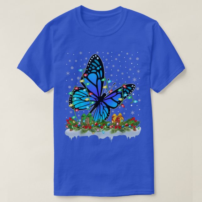 Butterfly Lover Matching Santa Lighting Butterfly T-Shirt (Design vorne)