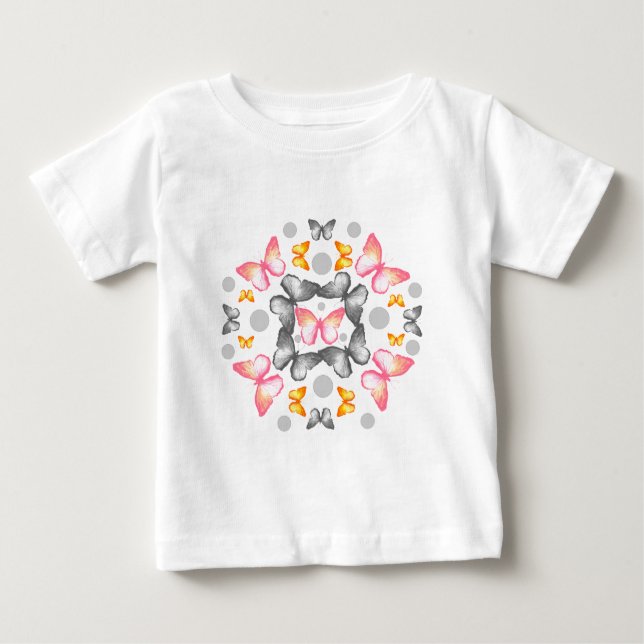Butterfly Mandala Baby T-shirt (Vorderseite)